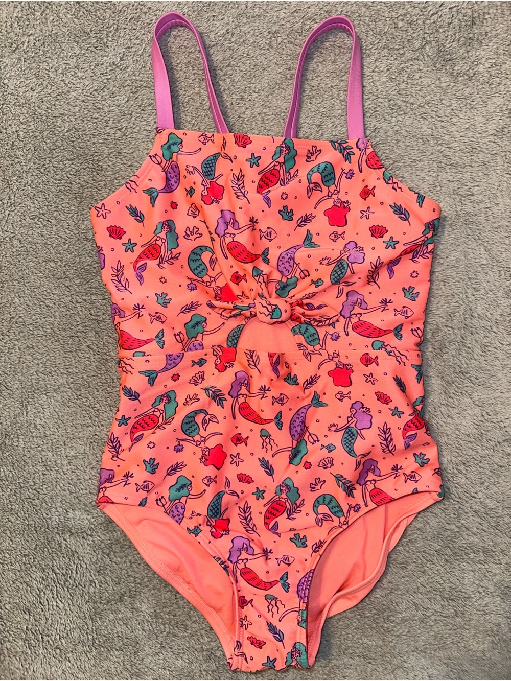 Cat & Jack Girls M 7/8 Mermaid One Piece Swimsuit